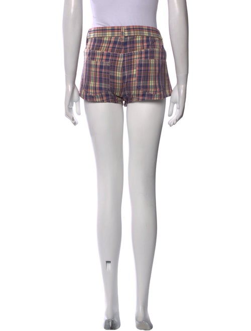 EB DENIM Plaid Print Mini Shorts