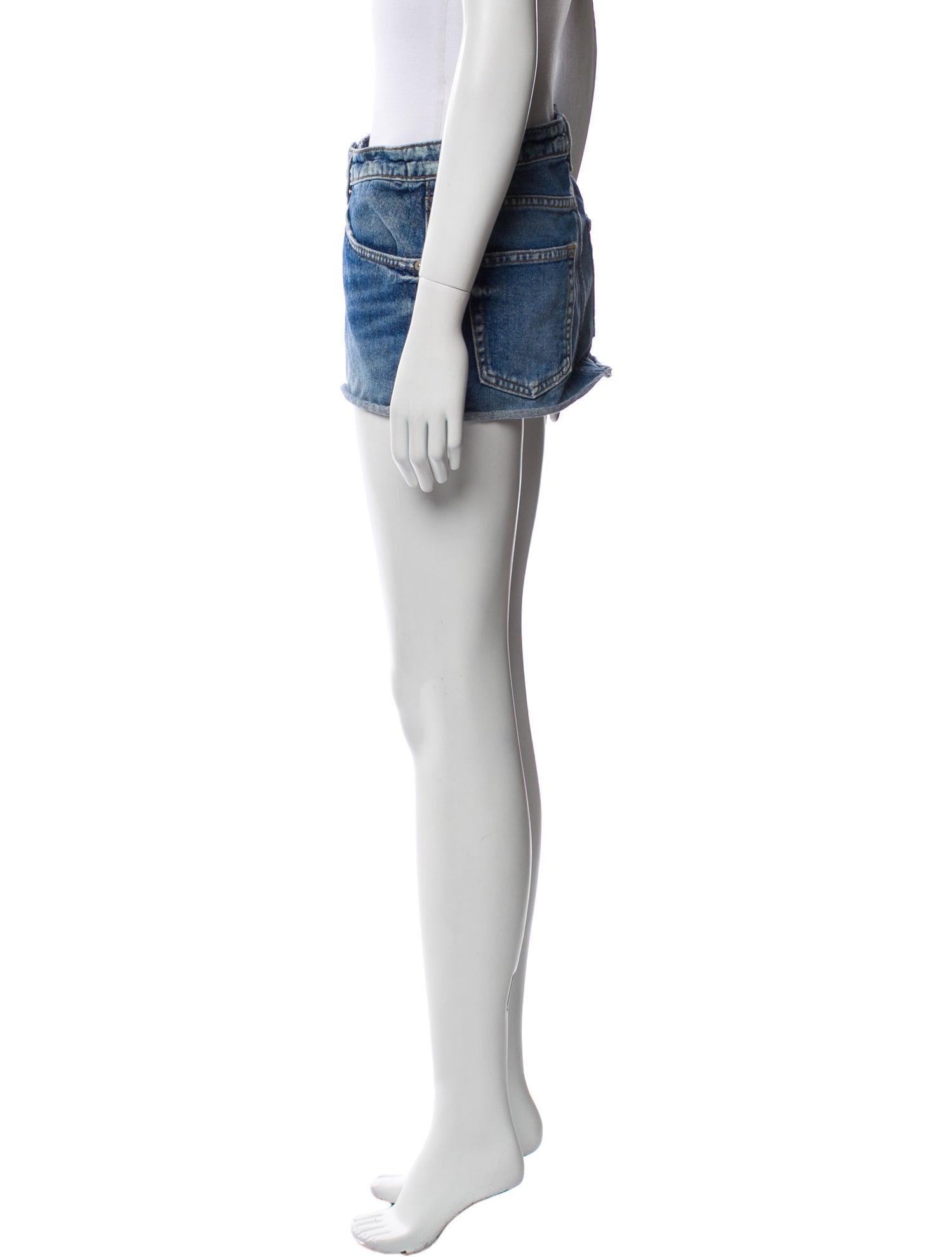 EB DENIM Raw-Edge Trim Mini Skirt