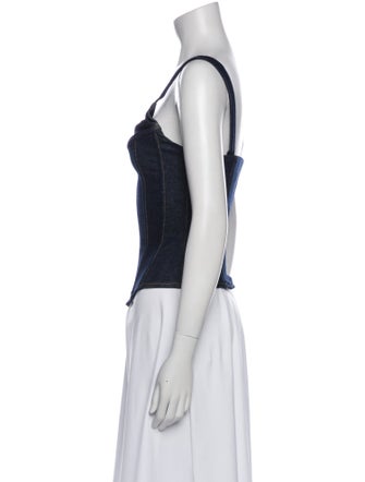 EB DENIM Square Neckline Sleeveless Crop Top