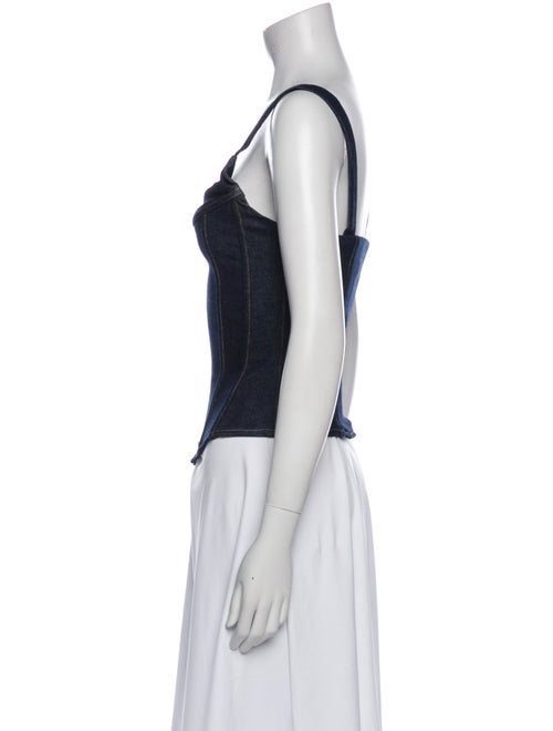 EB DENIM Square Neckline Sleeveless Crop Top