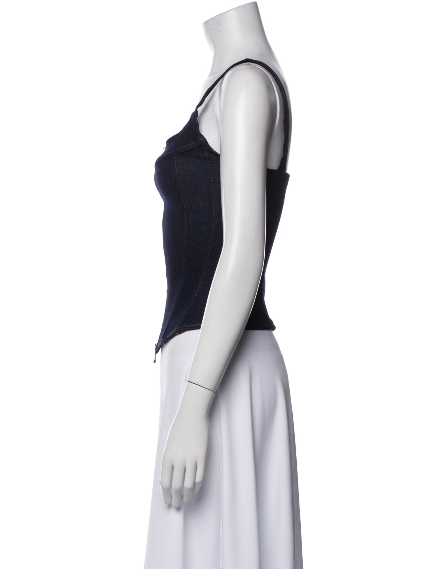 EB DENIM Square Neckline Sleeveless Crop Top