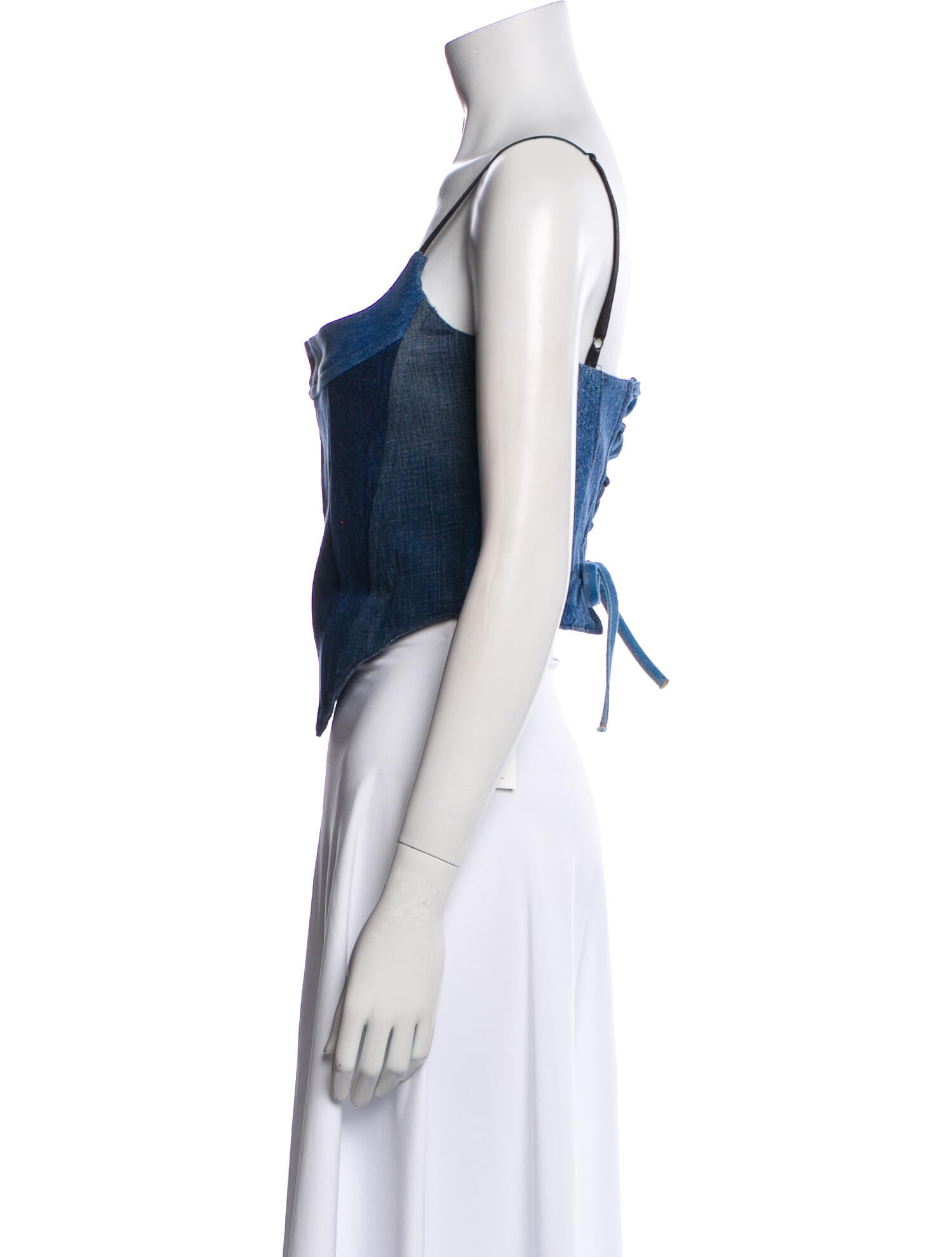 EB DENIM Square Neckline Sleeveless Crop Top