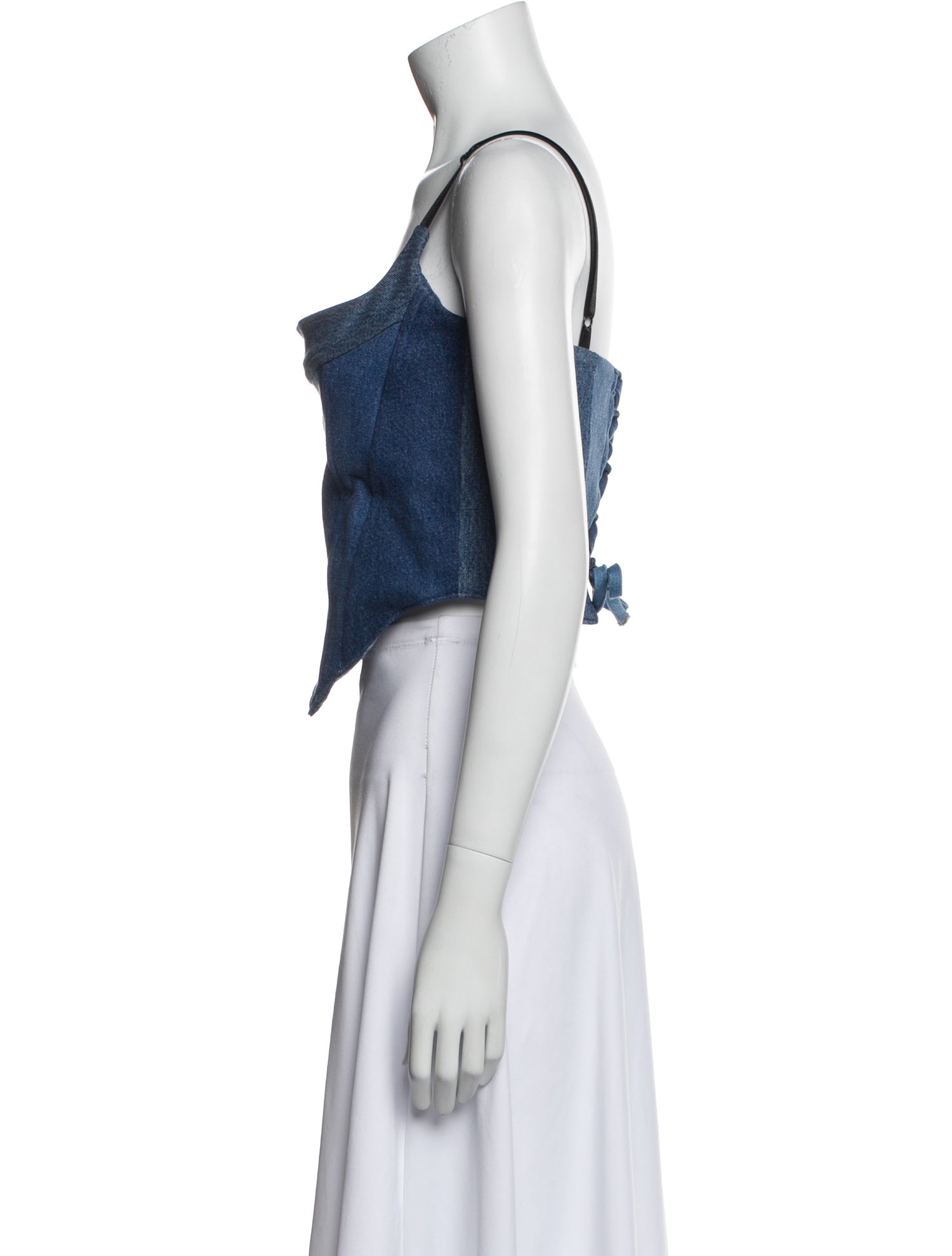 EB DENIM Square Neckline Sleeveless Crop Top