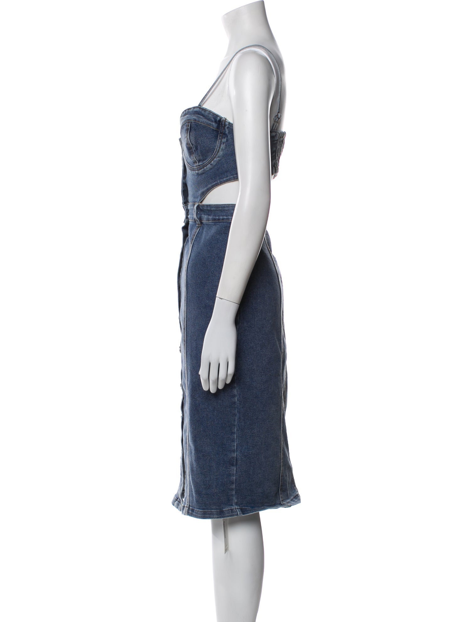 EB DENIM Square Neckline Knee-Length Dress