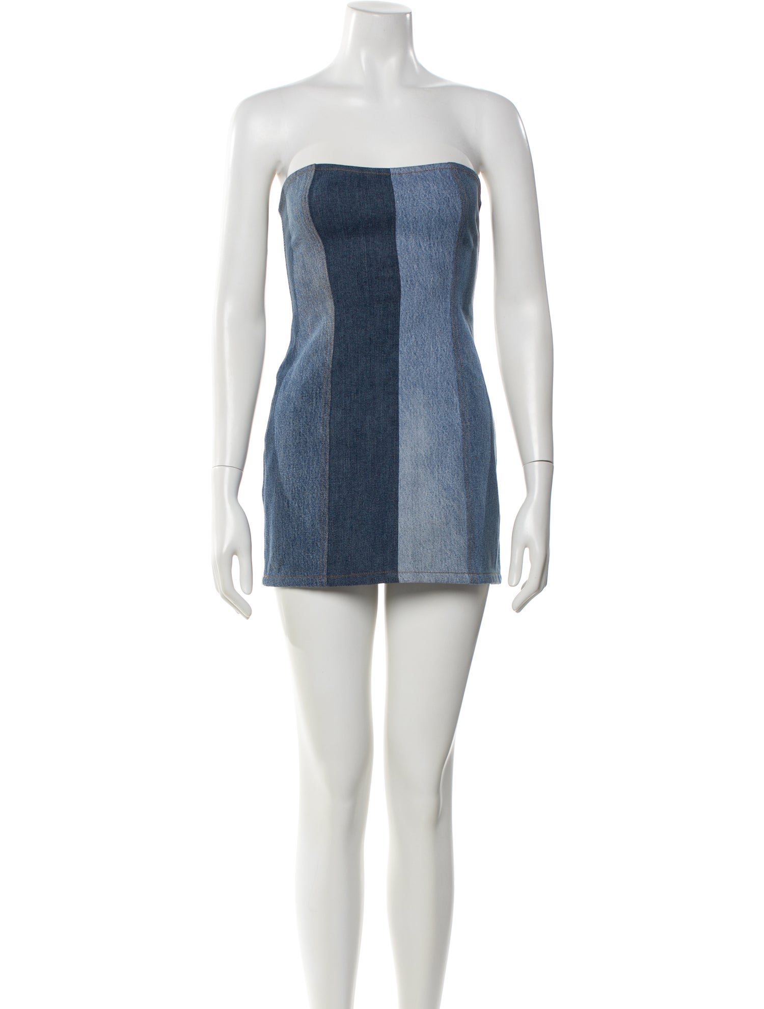 EB DENIM Colorblock Pattern Mini Dress