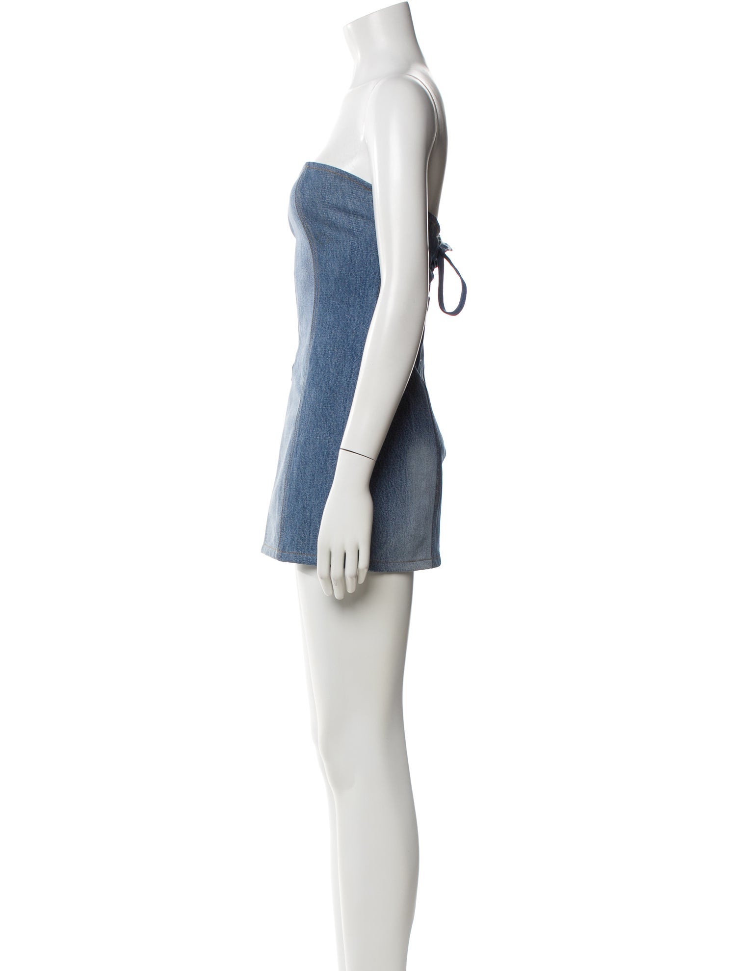 EB DENIM Colorblock Pattern Mini Dress