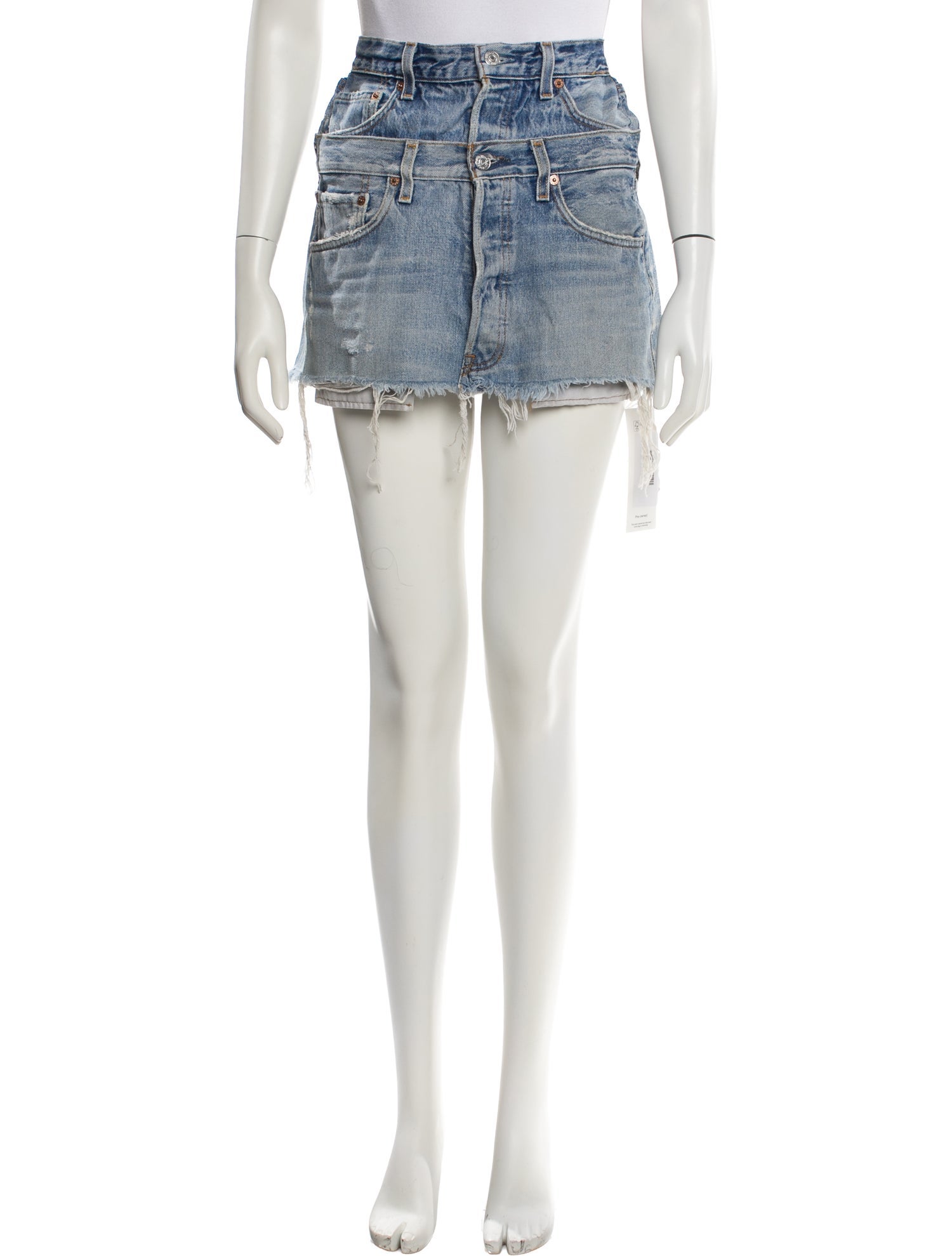 EB DENIM Distressed Accents Mini Skirt