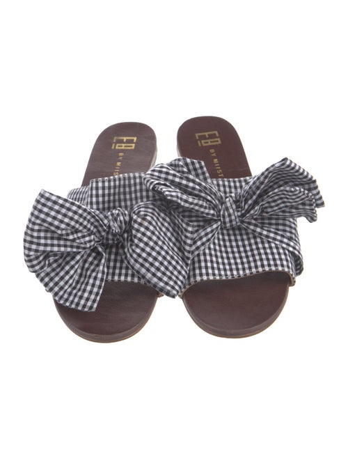 EB by Miista Leather Plaid Print Slides