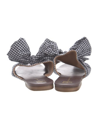 EB by Miista Leather Plaid Print Slides