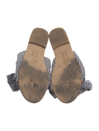 EB by Miista Leather Plaid Print Slides