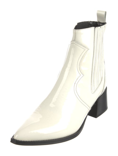 EB by Miista Patent Leather Colorblock Pattern Sock Boots