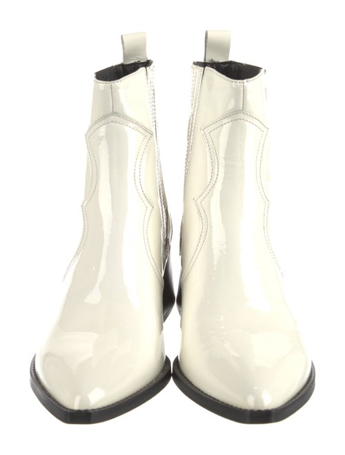 EB by Miista Patent Leather Colorblock Pattern Sock Boots