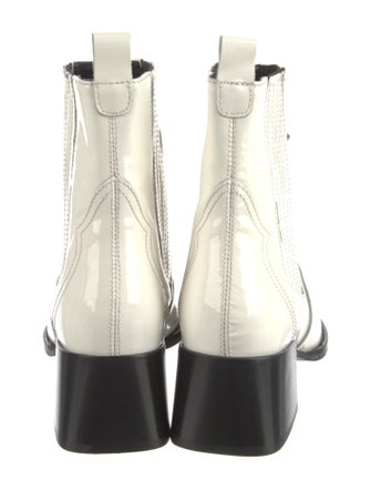 EB by Miista Patent Leather Colorblock Pattern Sock Boots