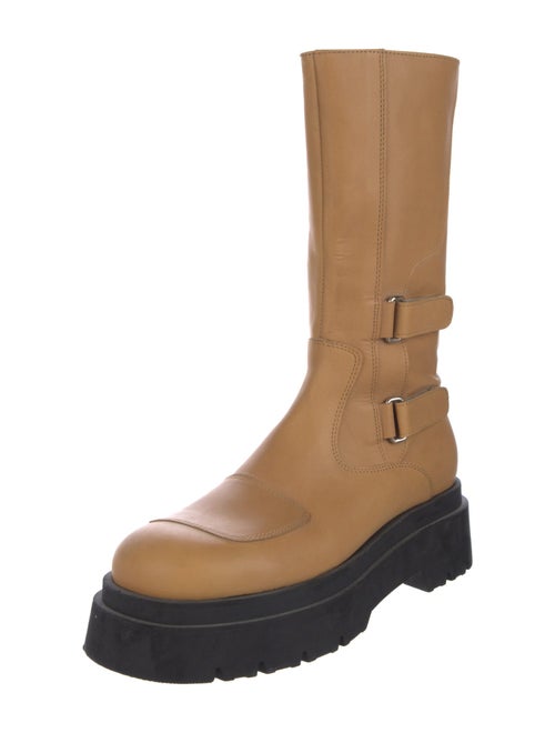 EB by Miista Leather Colorblock Pattern Rain Boots
