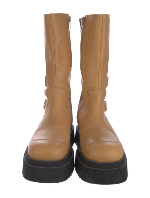 EB by Miista Leather Colorblock Pattern Rain Boots