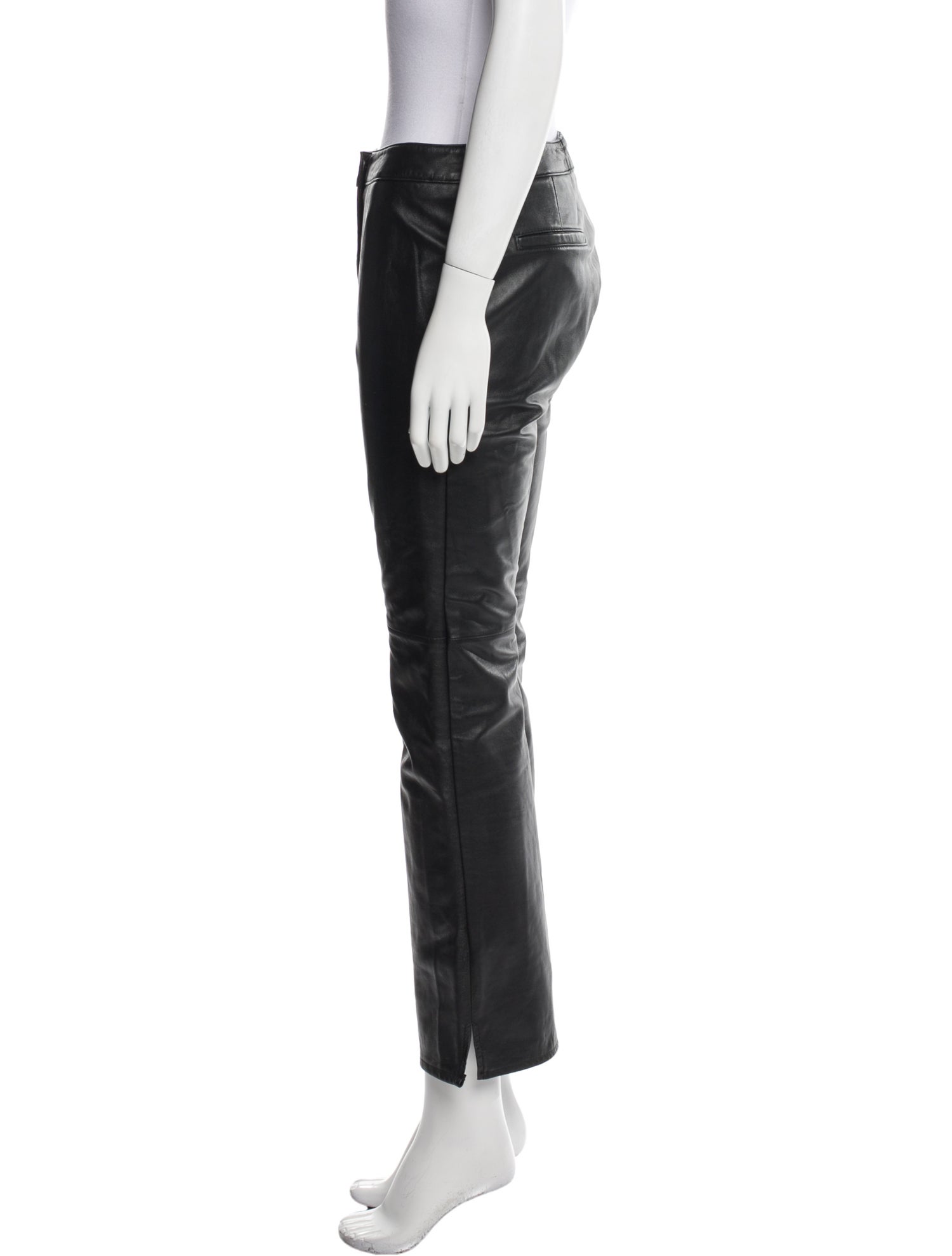 Elements by Vakko Leather Wide Leg Pants