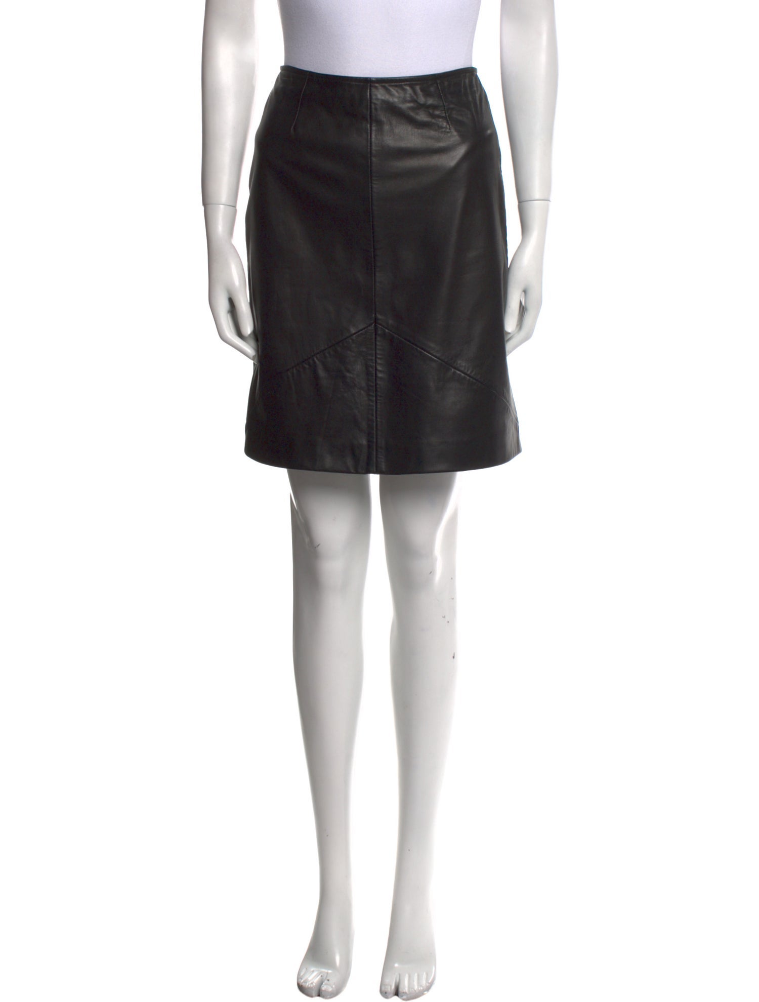 Elements by Vakko Leather Mini Skirt