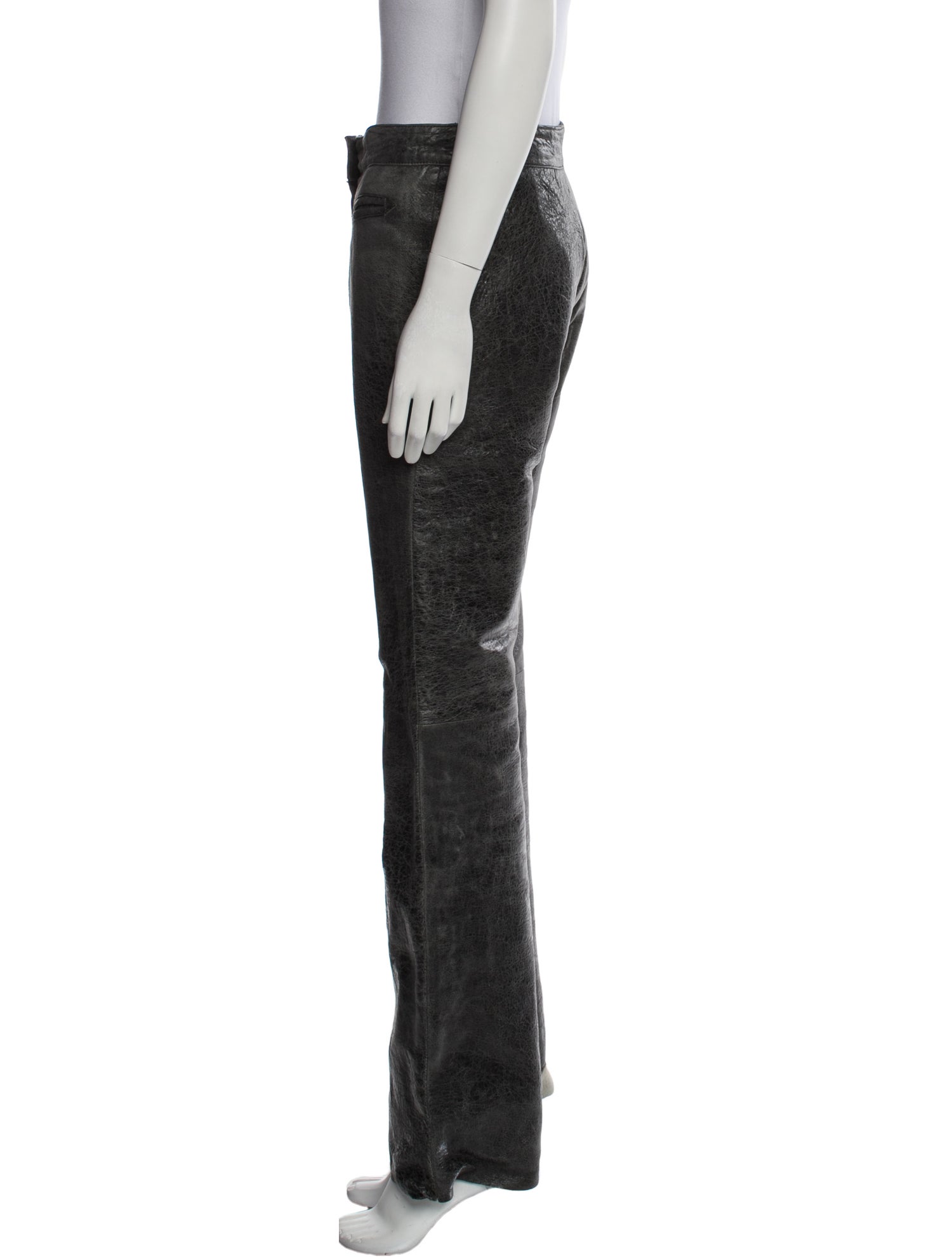 Elements by Vakko Leather Wide Leg Pants