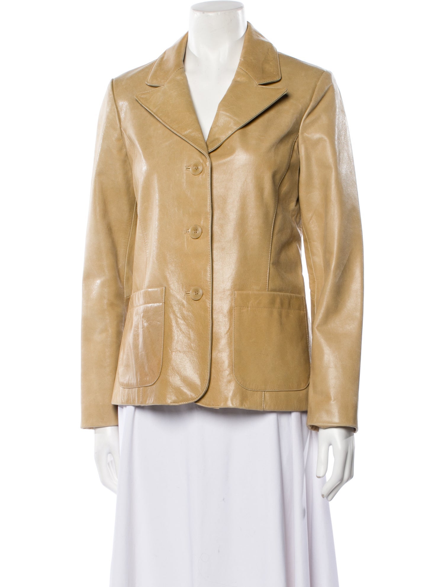 Elements by Vakko Leather Blazer