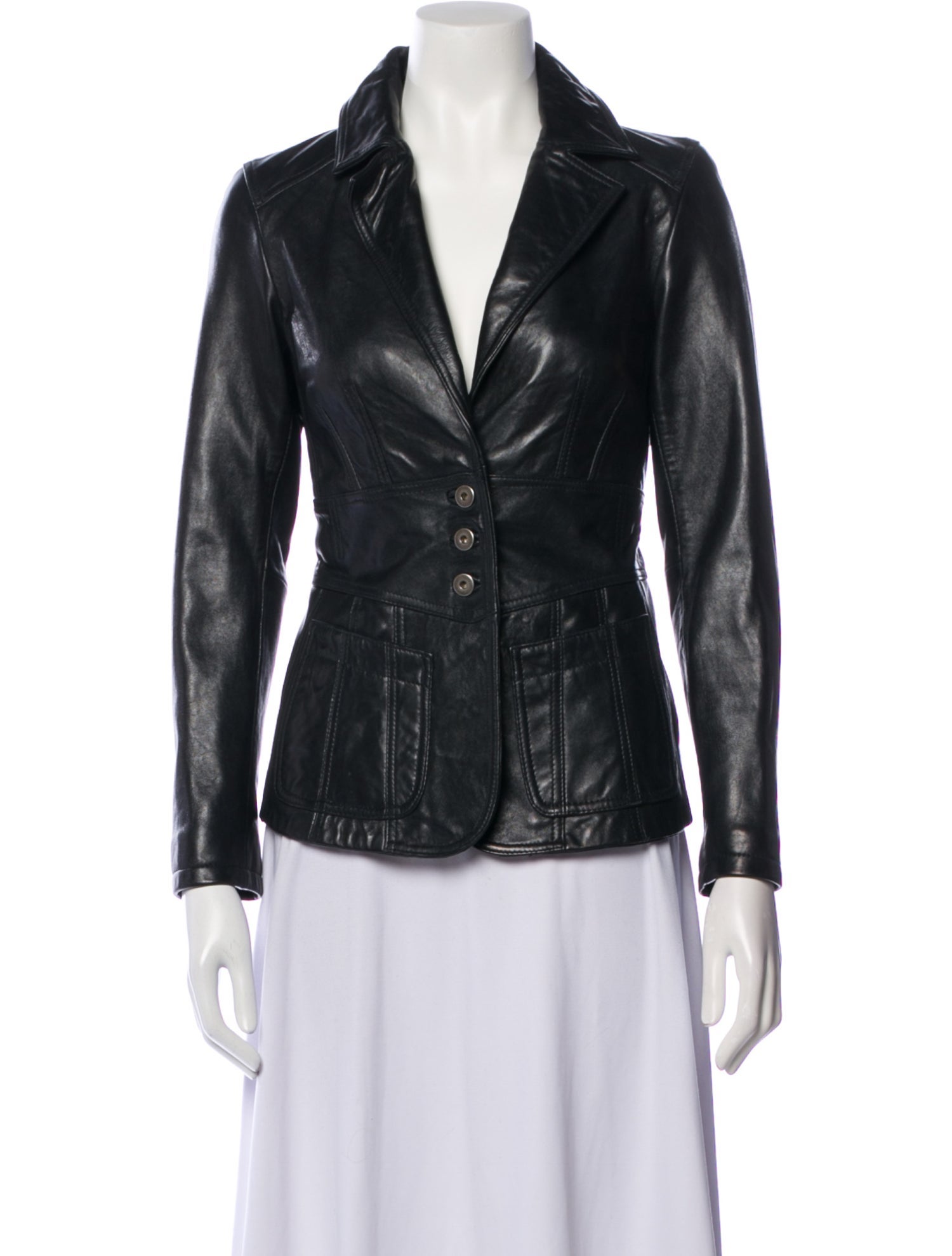 Elements by Vakko Leather Biker Jacket