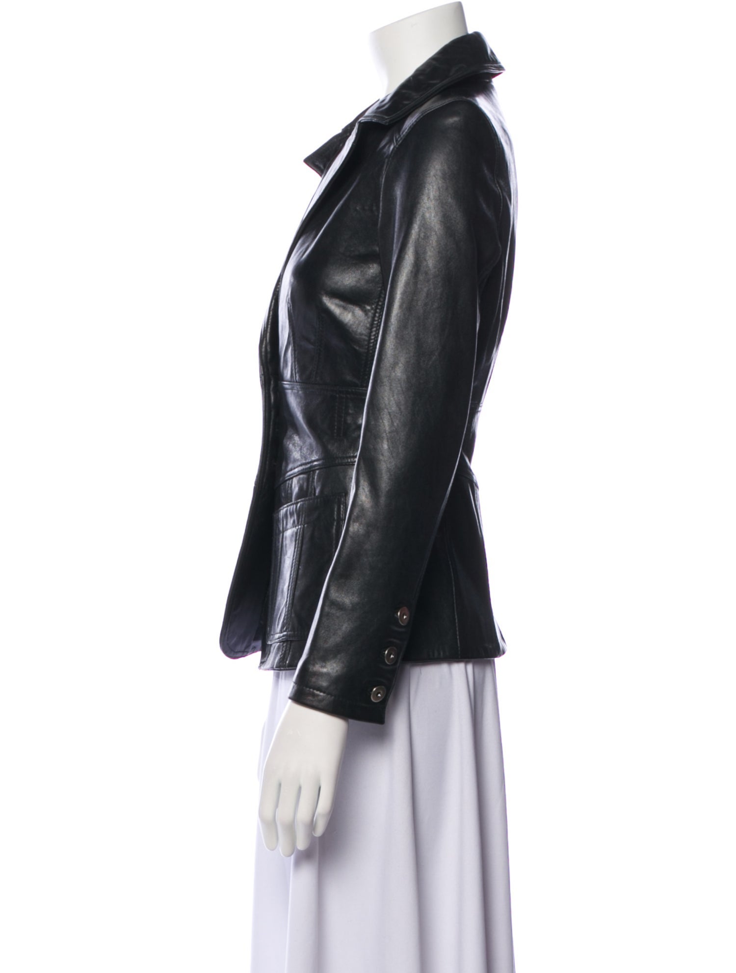 Elements by Vakko Leather Biker Jacket