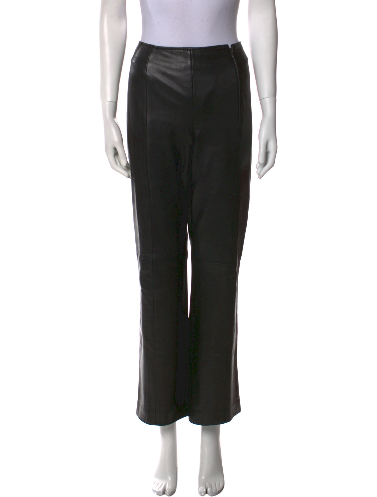 Elements by Vakko Leather Wide Leg Pants