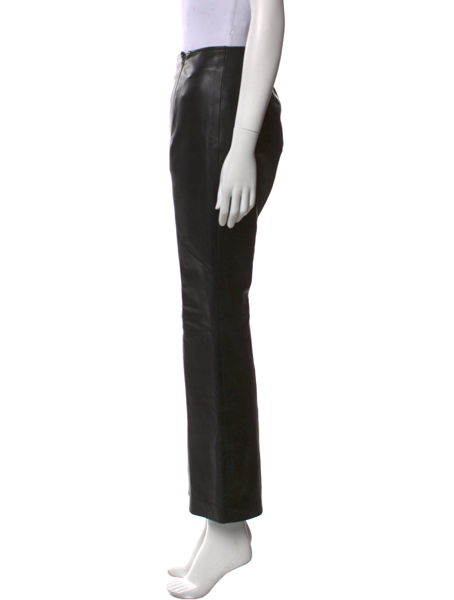 Elements by Vakko Leather Wide Leg Pants
