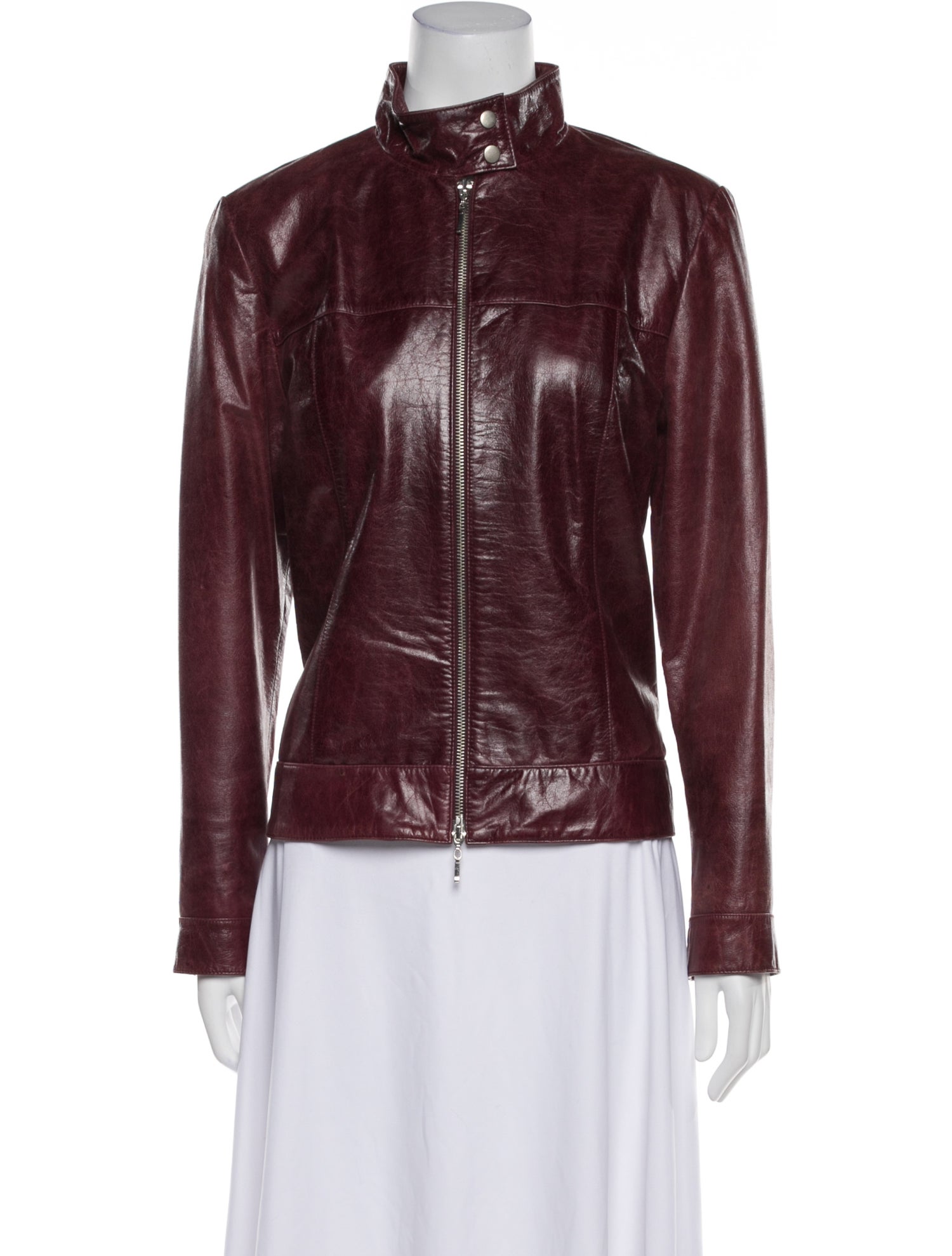 Elements by Vakko Leather Biker Jacket