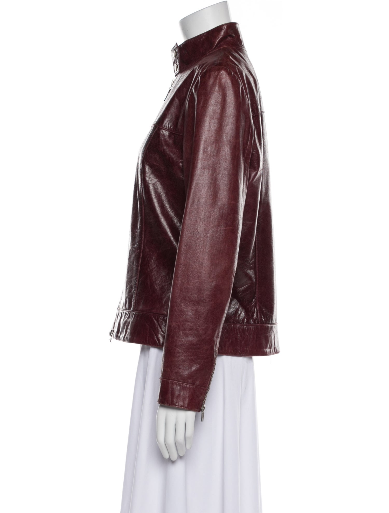 Elements by Vakko Leather Biker Jacket