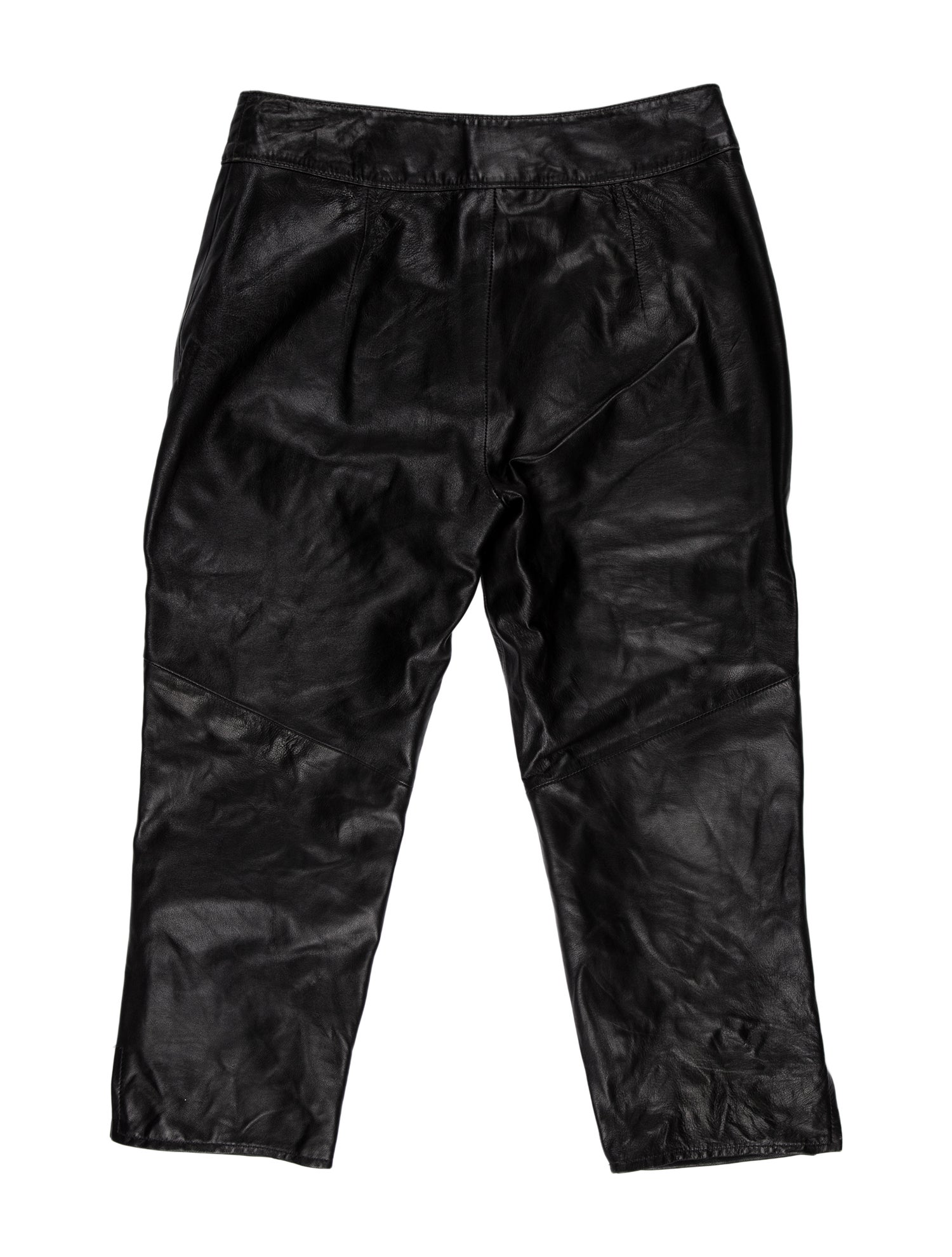 Elements by Vakko Leather Straight Leg Pants