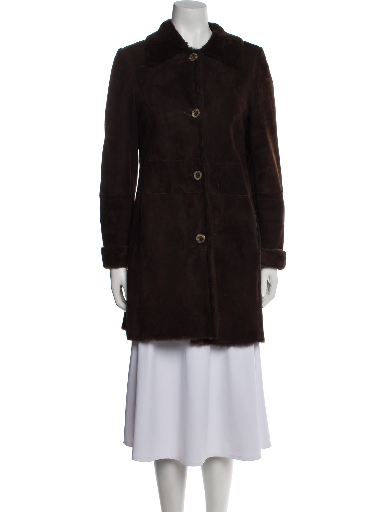 Elements by Vakko Shearling Faux Fur Coat