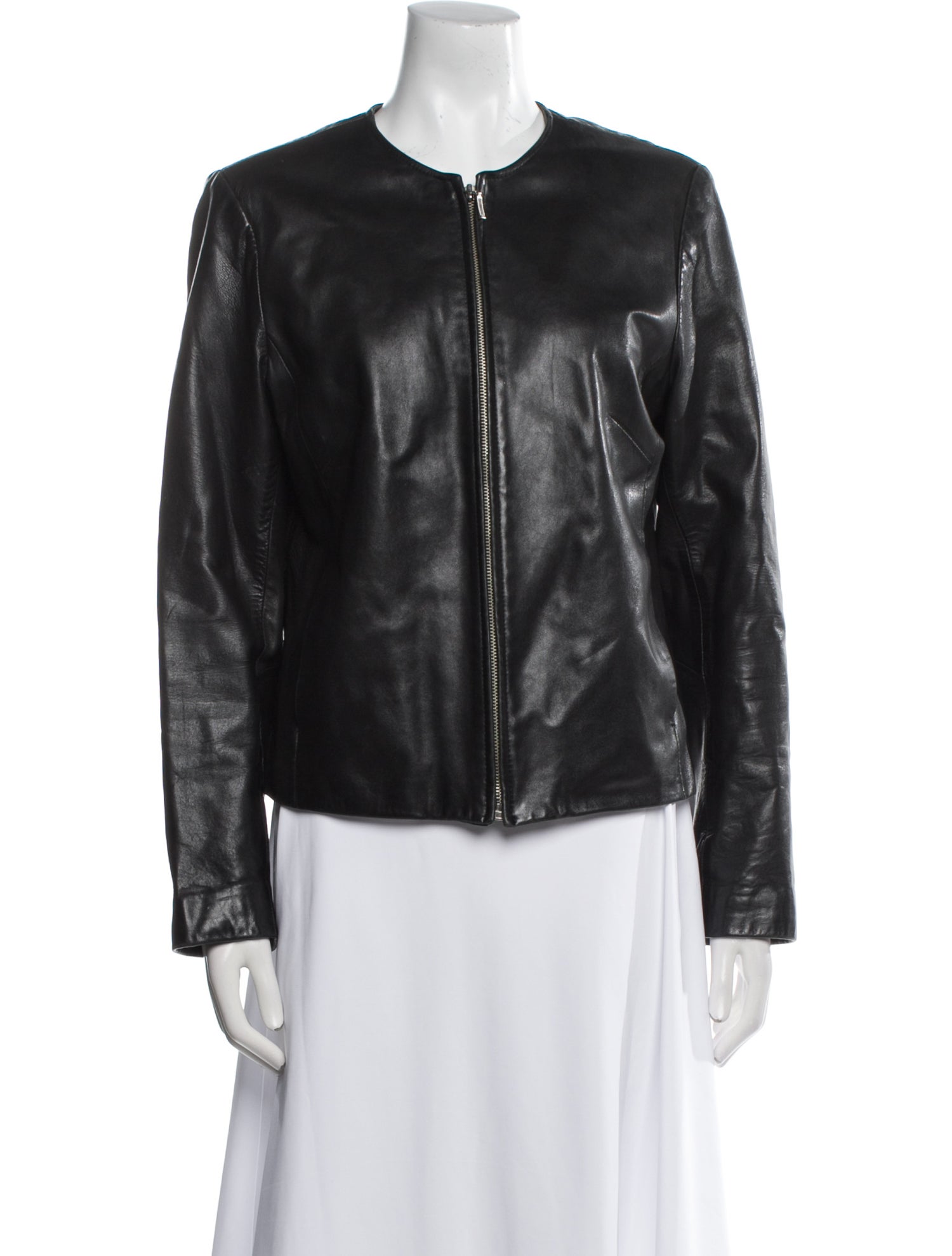 Elements by Vakko Leather Biker Jacket