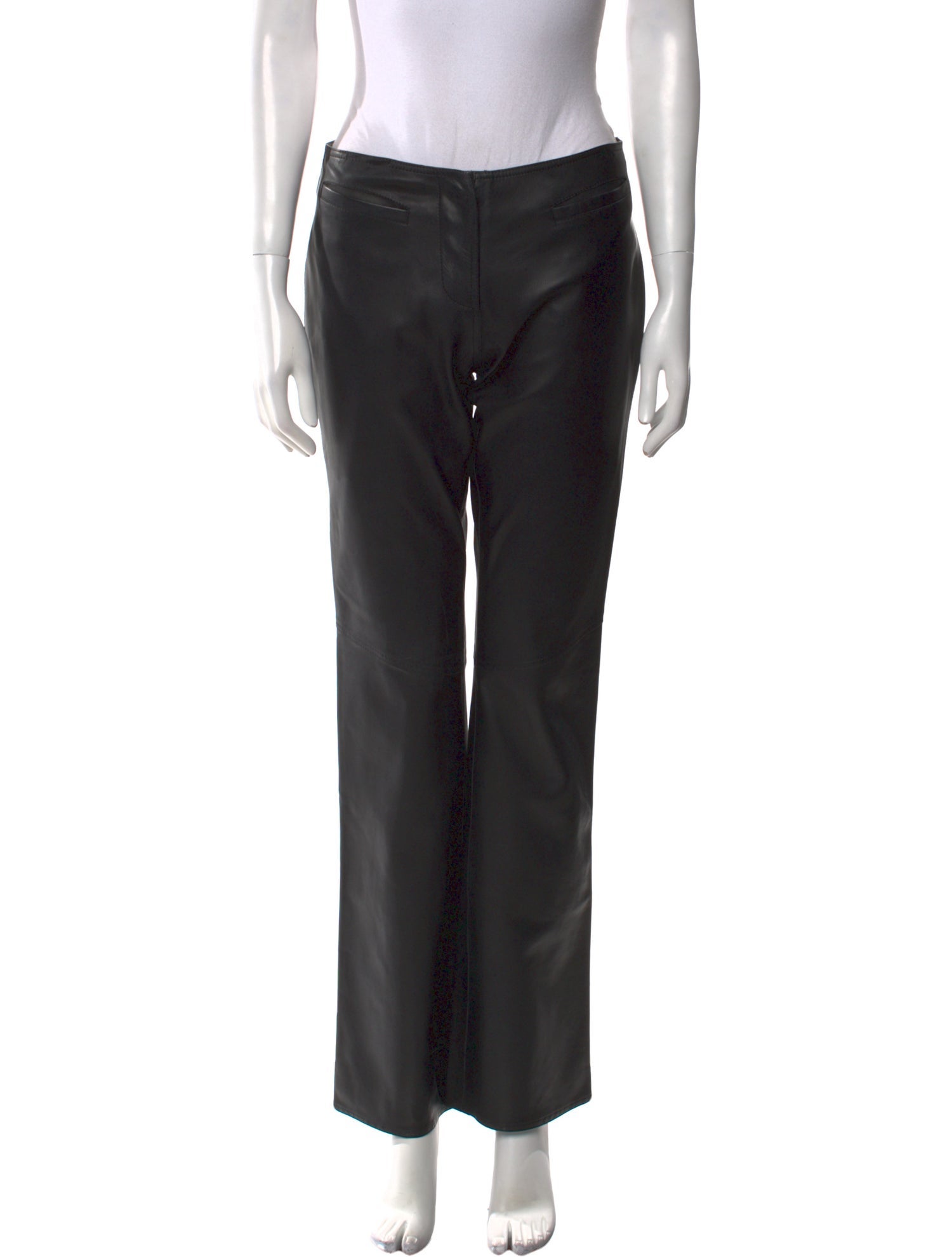 Elements by Vakko Leather Wide Leg Pants
