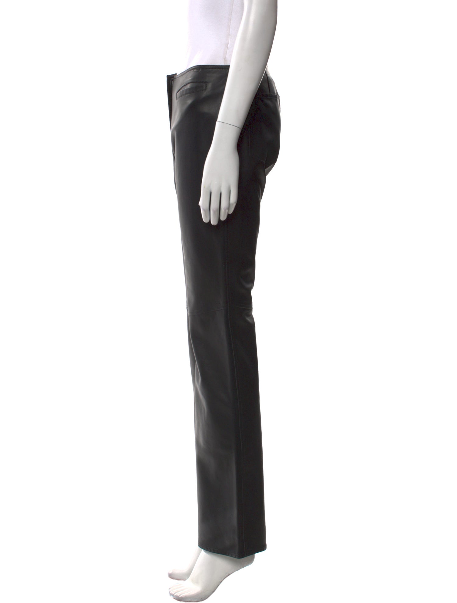 Elements by Vakko Leather Wide Leg Pants