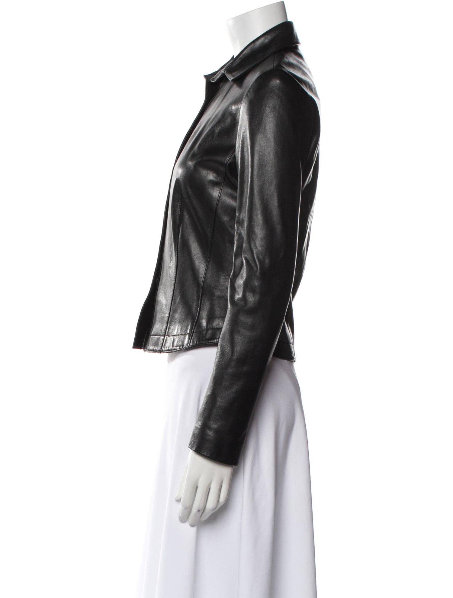 Elements by Vakko Leather Biker Jacket