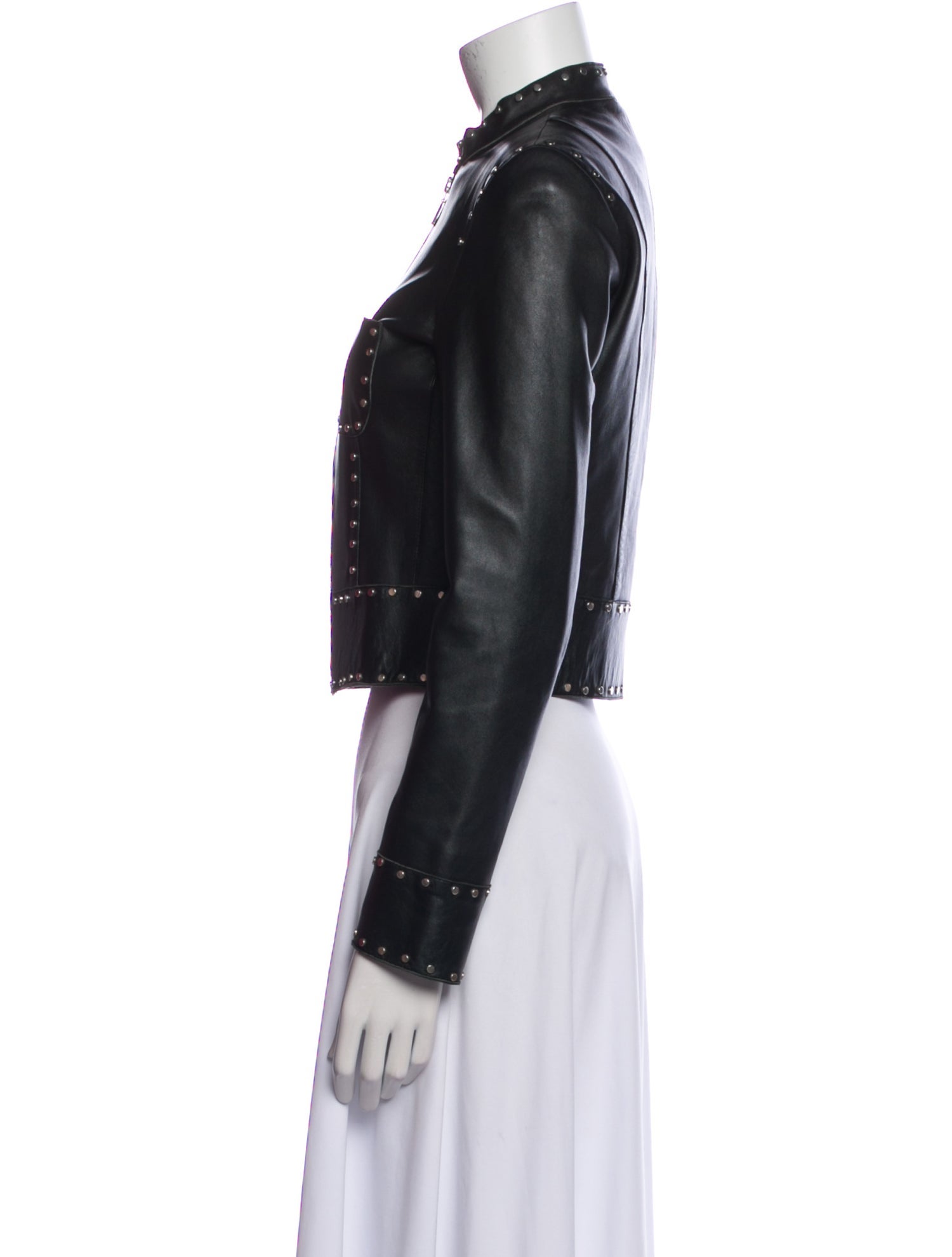 Elements by Vakko Leather Biker Jacket