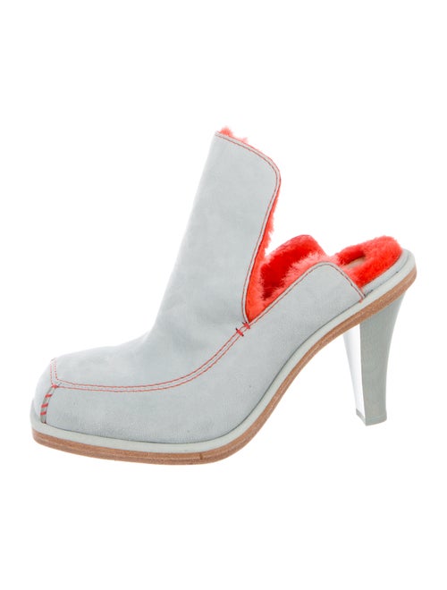 Eckhaus Latta Suede Pumps Blue
