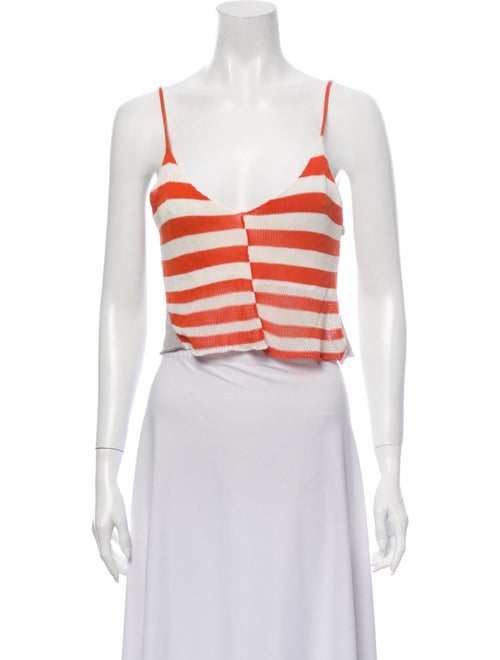 Eckhaus Latta Striped V-Neck Crop Top