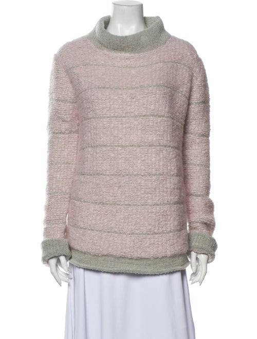 Eckhaus Latta Striped Turtleneck Sweater Pink
