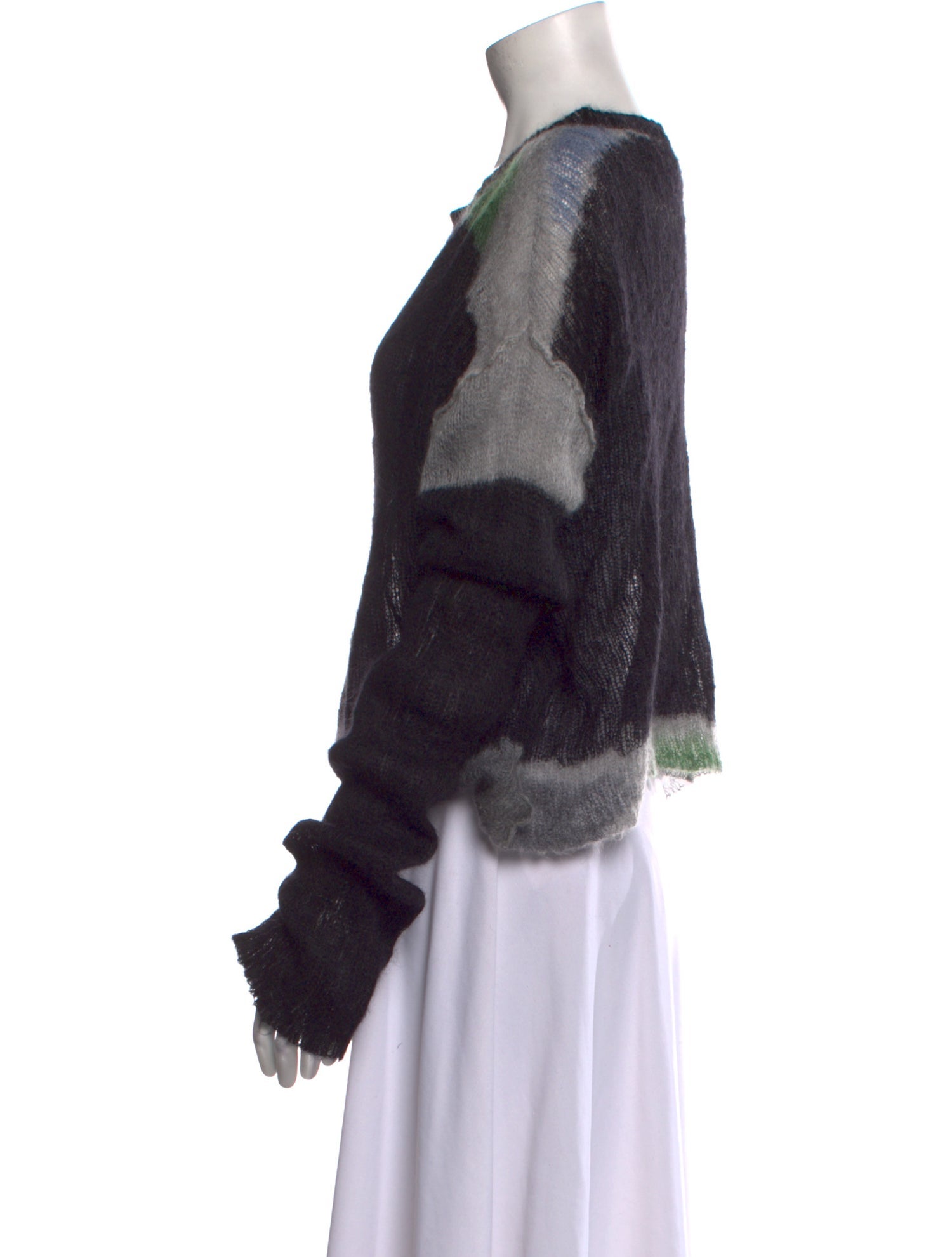 Eckhaus Latta Kid Mohair Colorblock Pattern Sweater