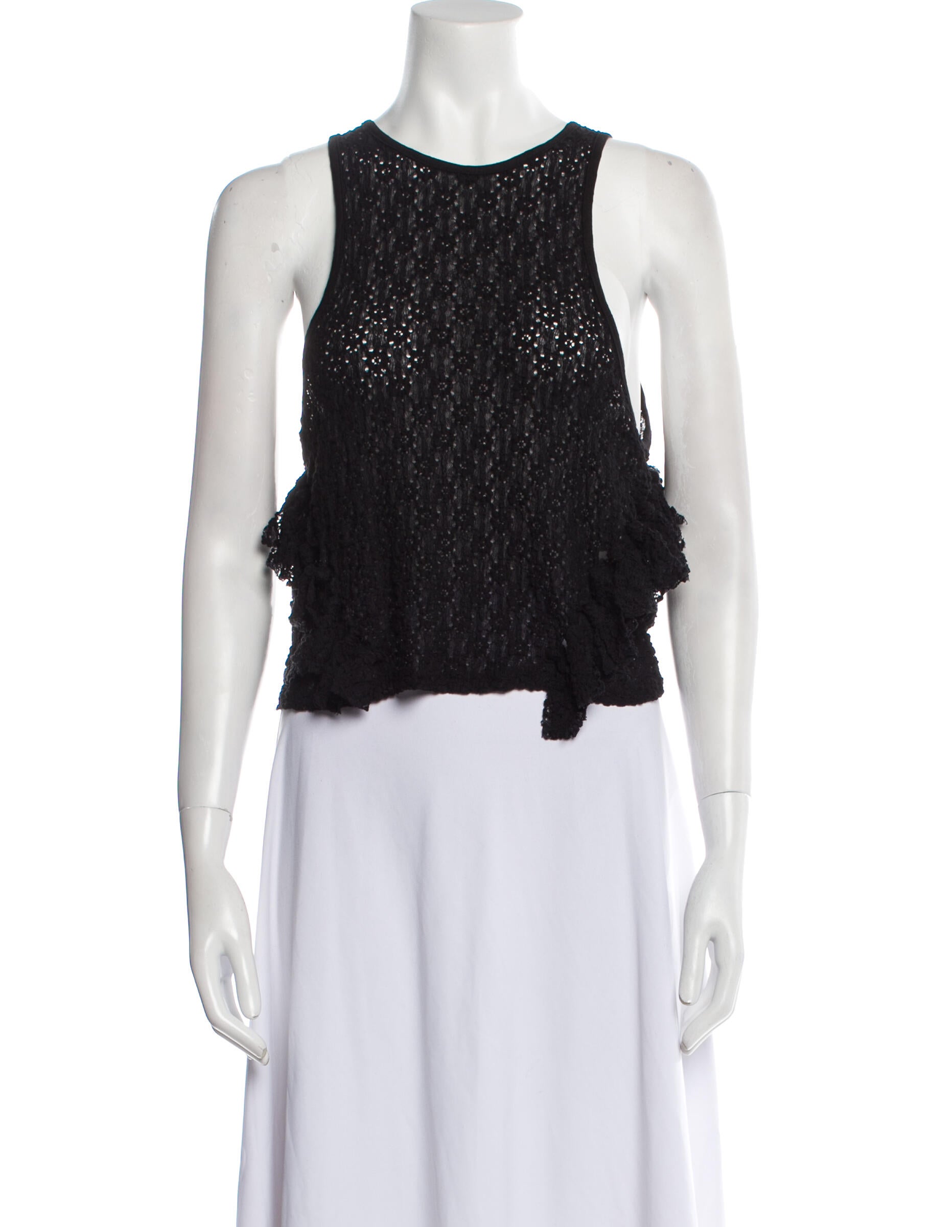 Eckhaus Latta Scoop Neck Sleeveless Crop Top