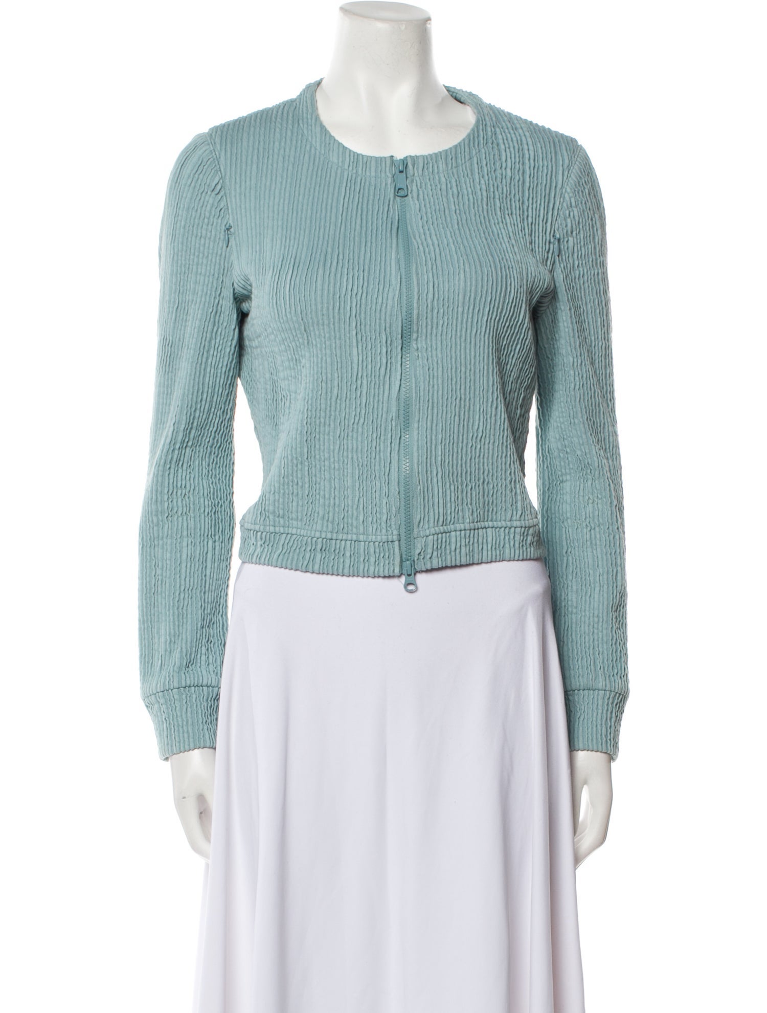 Eckhaus Latta Crew Neck Long Sleeve Crop Top