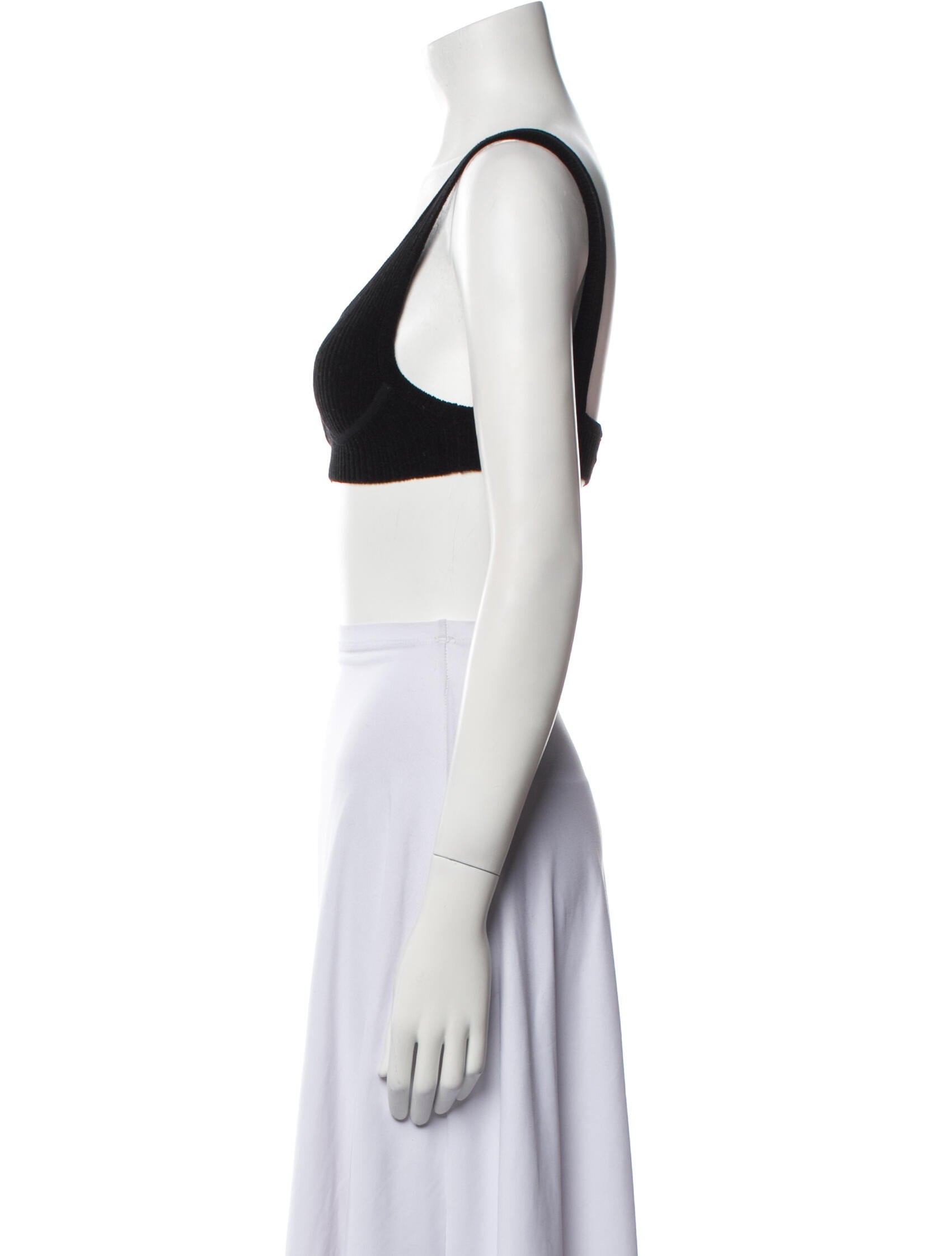 Eckhaus Latta V-Neck Sleeveless Crop Top