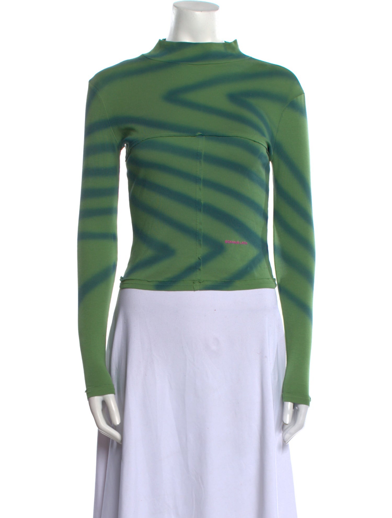 Eckhaus Latta Striped Mock Neck Top