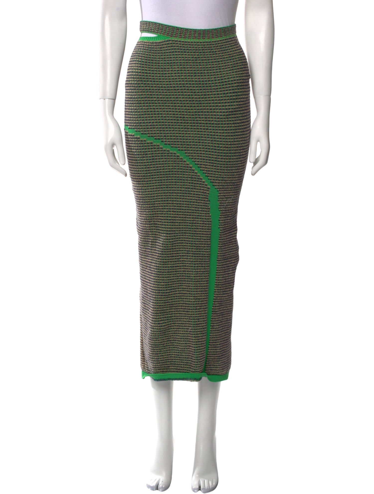 Eckhaus Latta Striped Midi Length Skirt