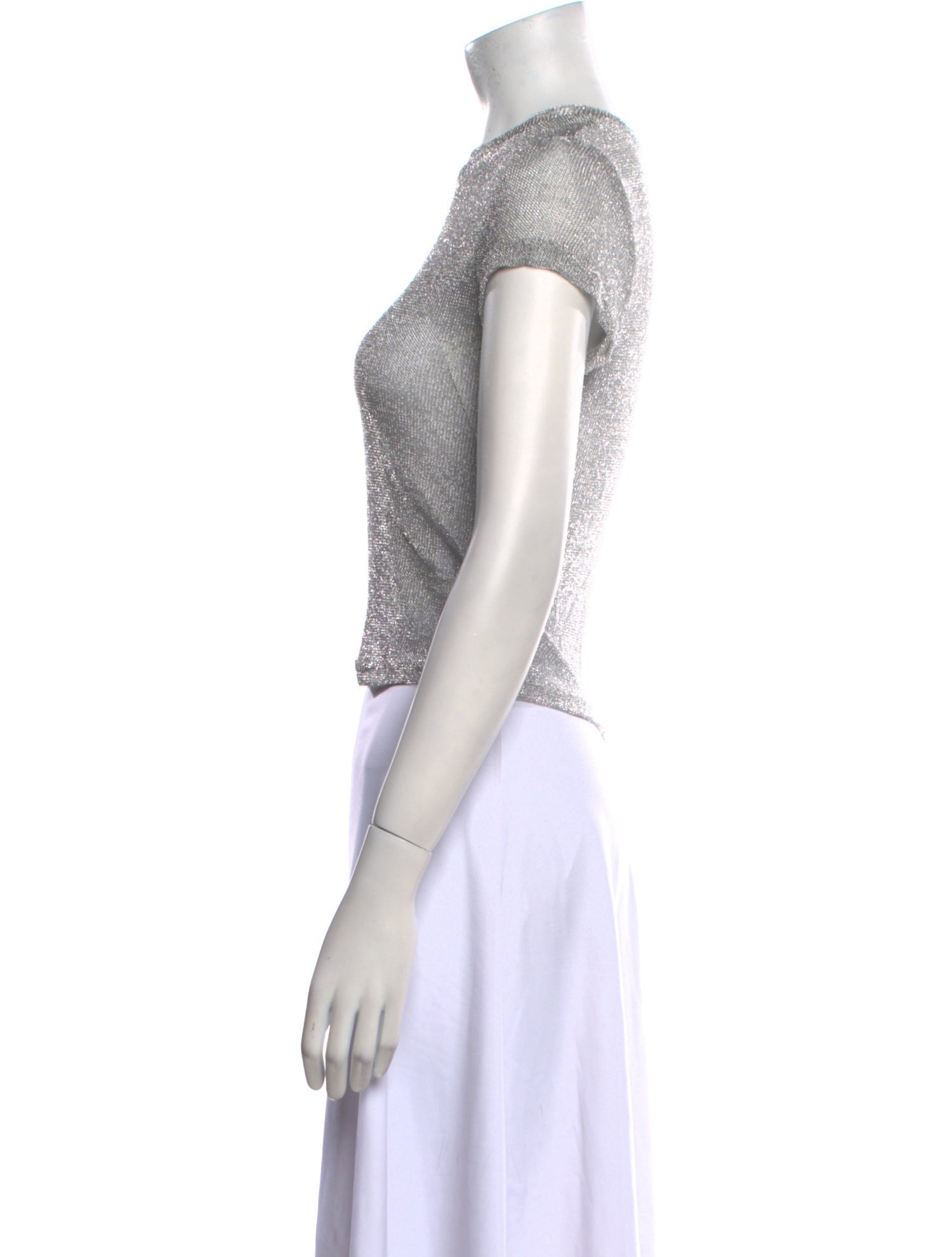 Eckhaus Latta Crew Neck Short Sleeve Crop Top