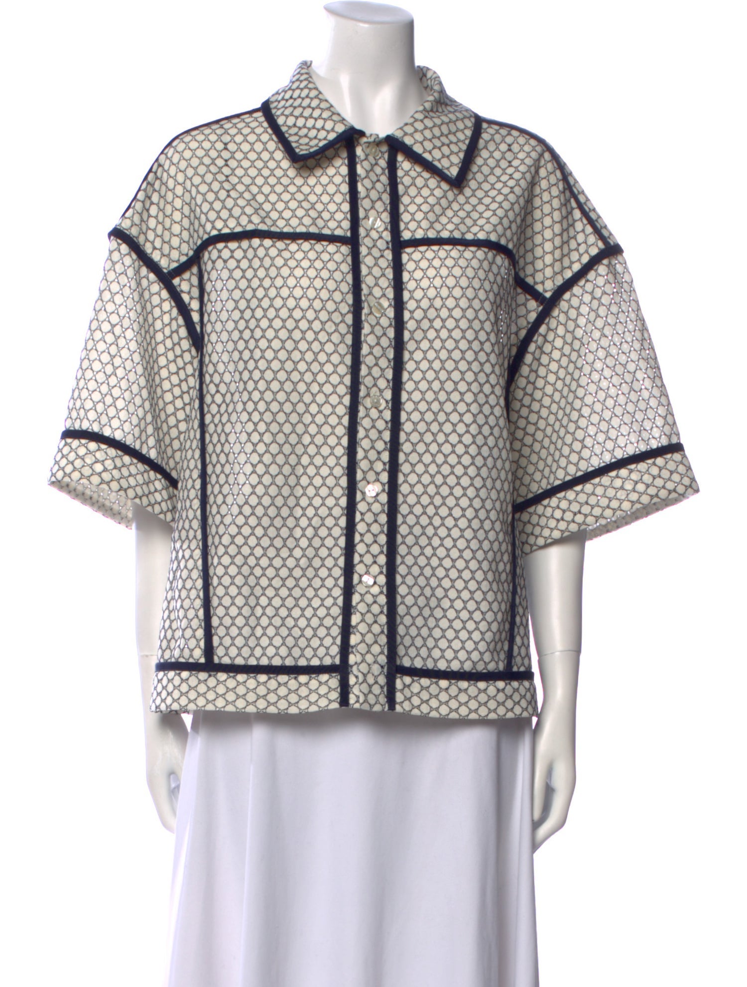 Eckhaus Latta Printed Short Sleeve Button-Up Top