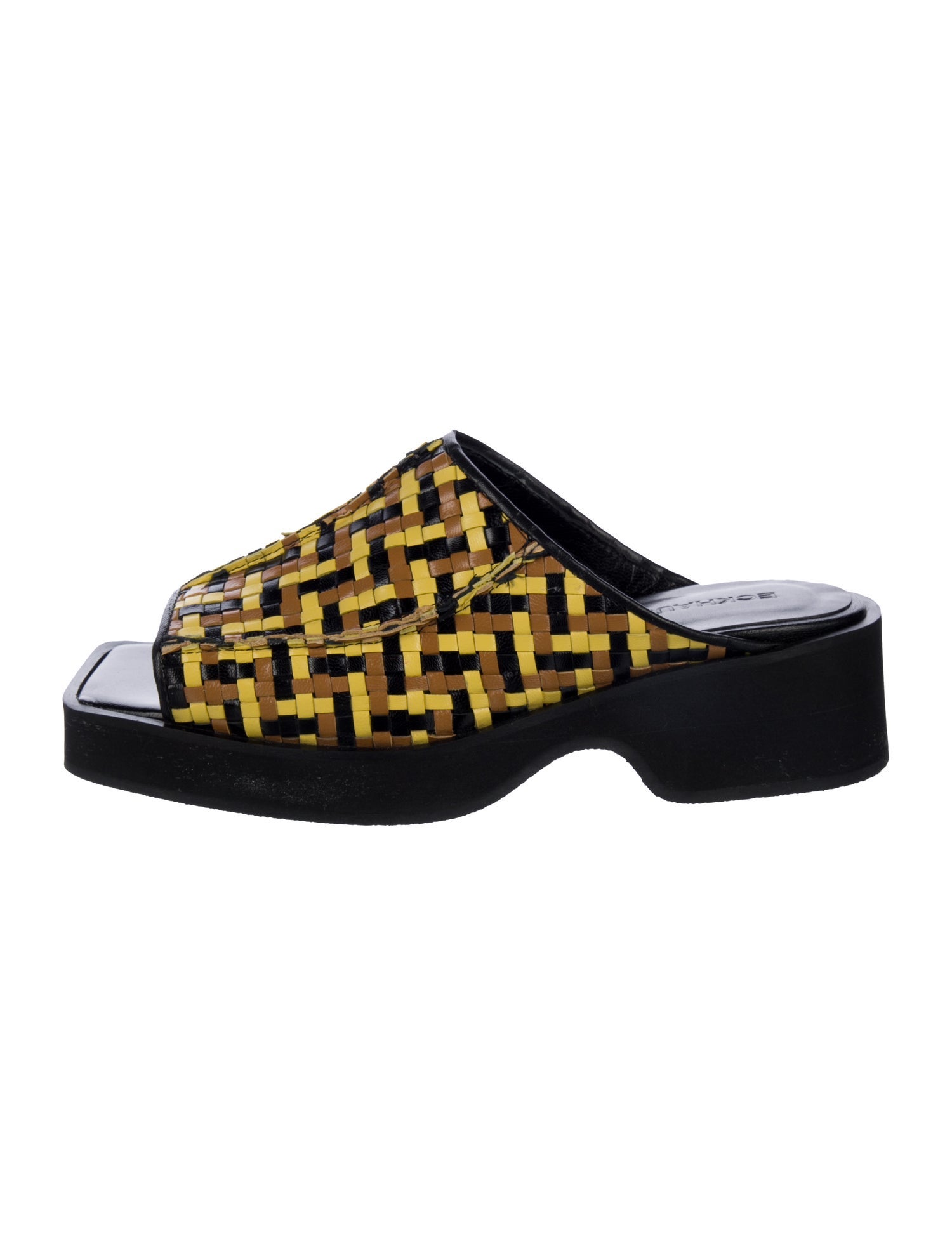 Eckhaus Latta Leather Printed Slides