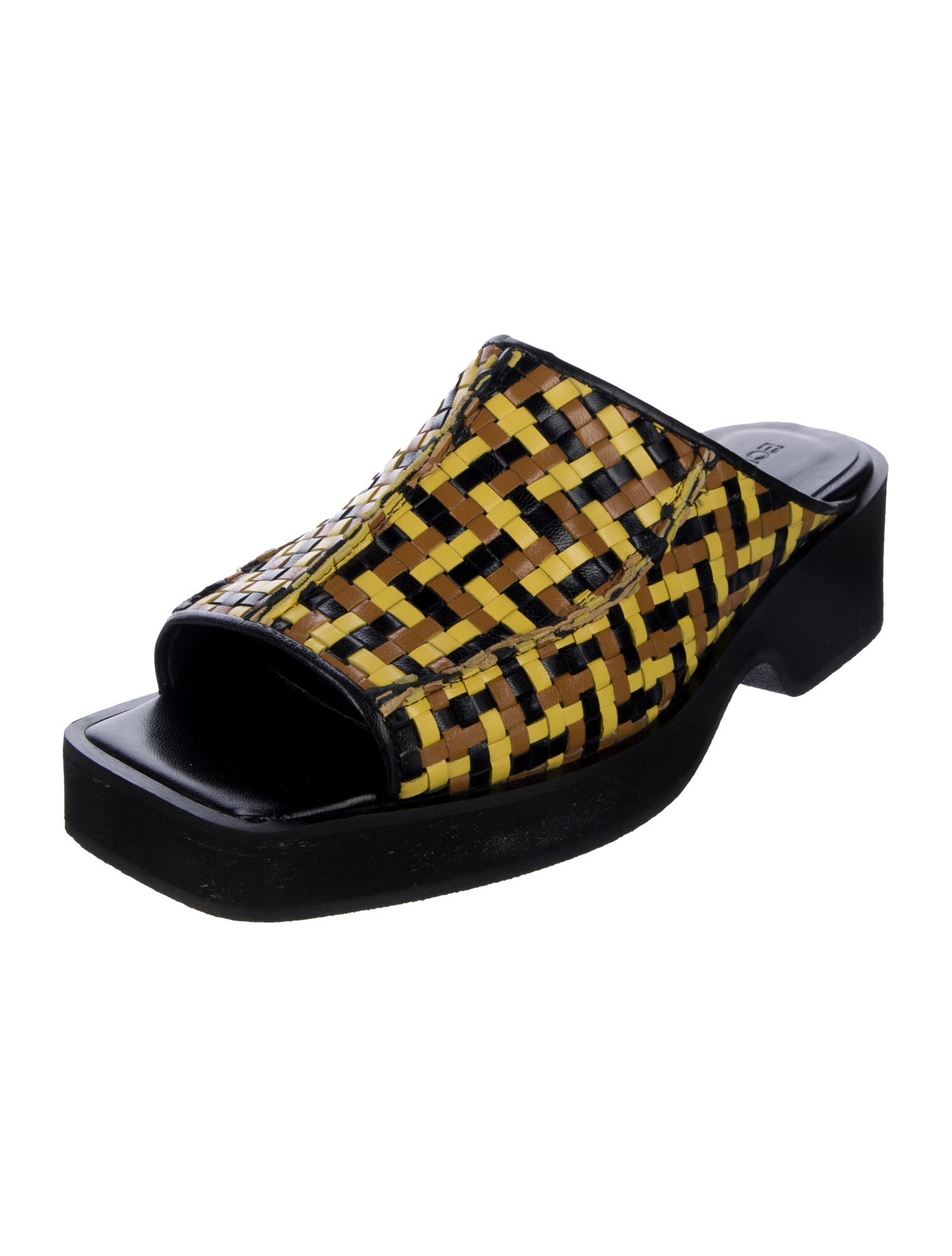Eckhaus Latta Leather Printed Slides