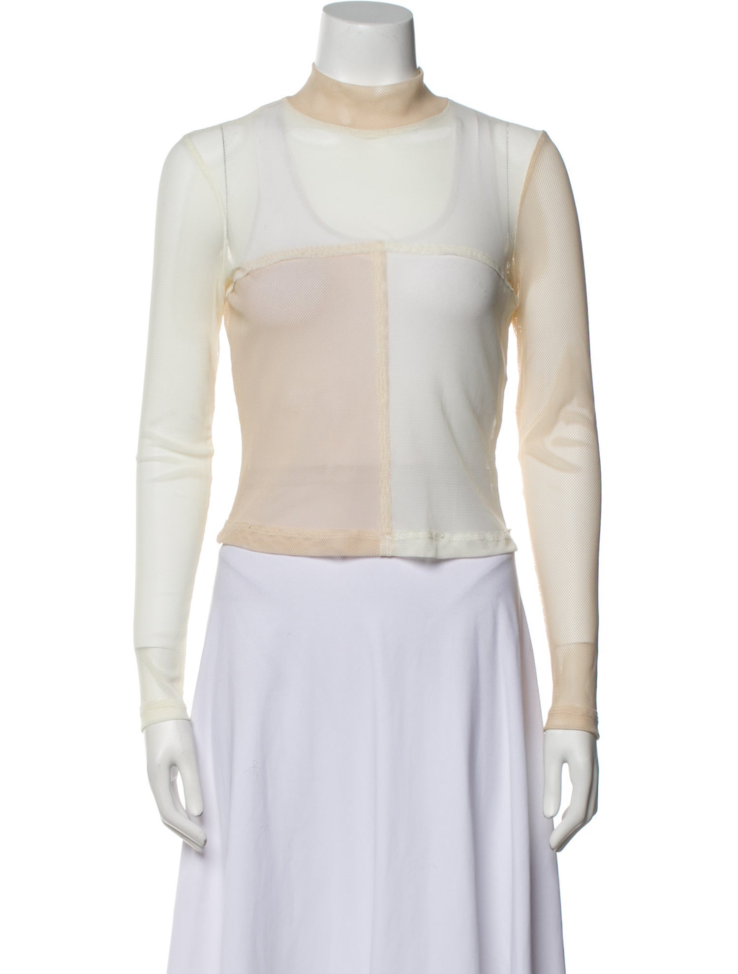 Eckhaus Latta Mock Neck Long Sleeve Crop Top